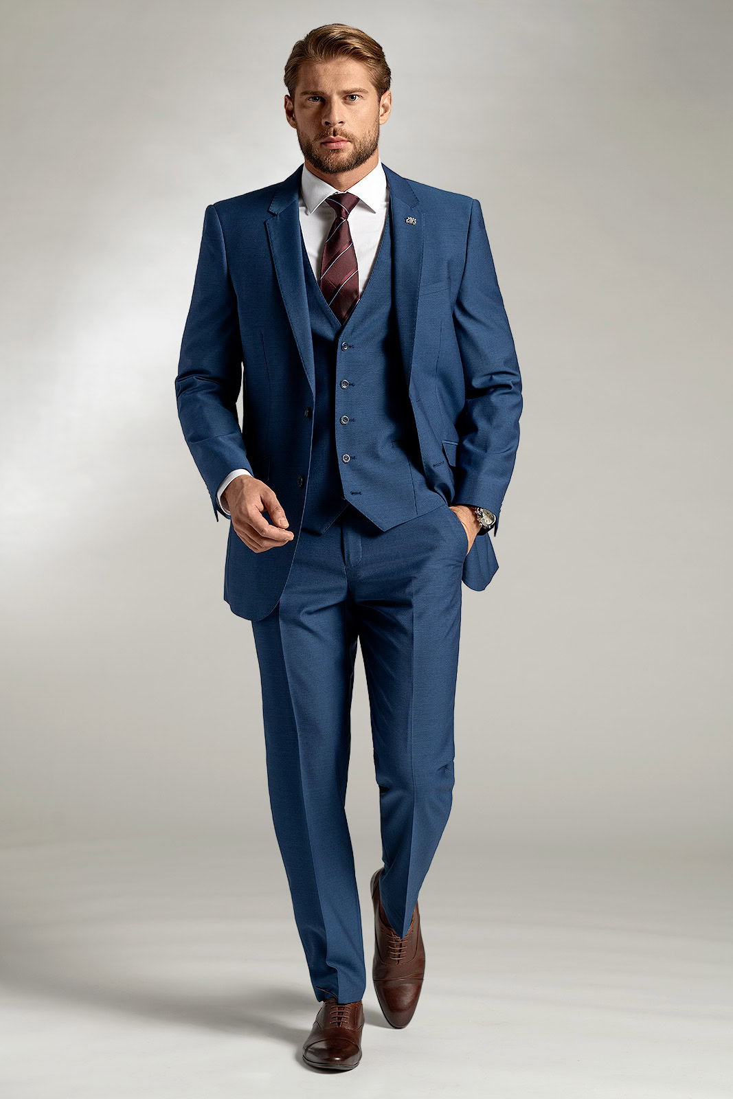 Pánský oblek BANDI Boscetti Blu, Tailored Fit